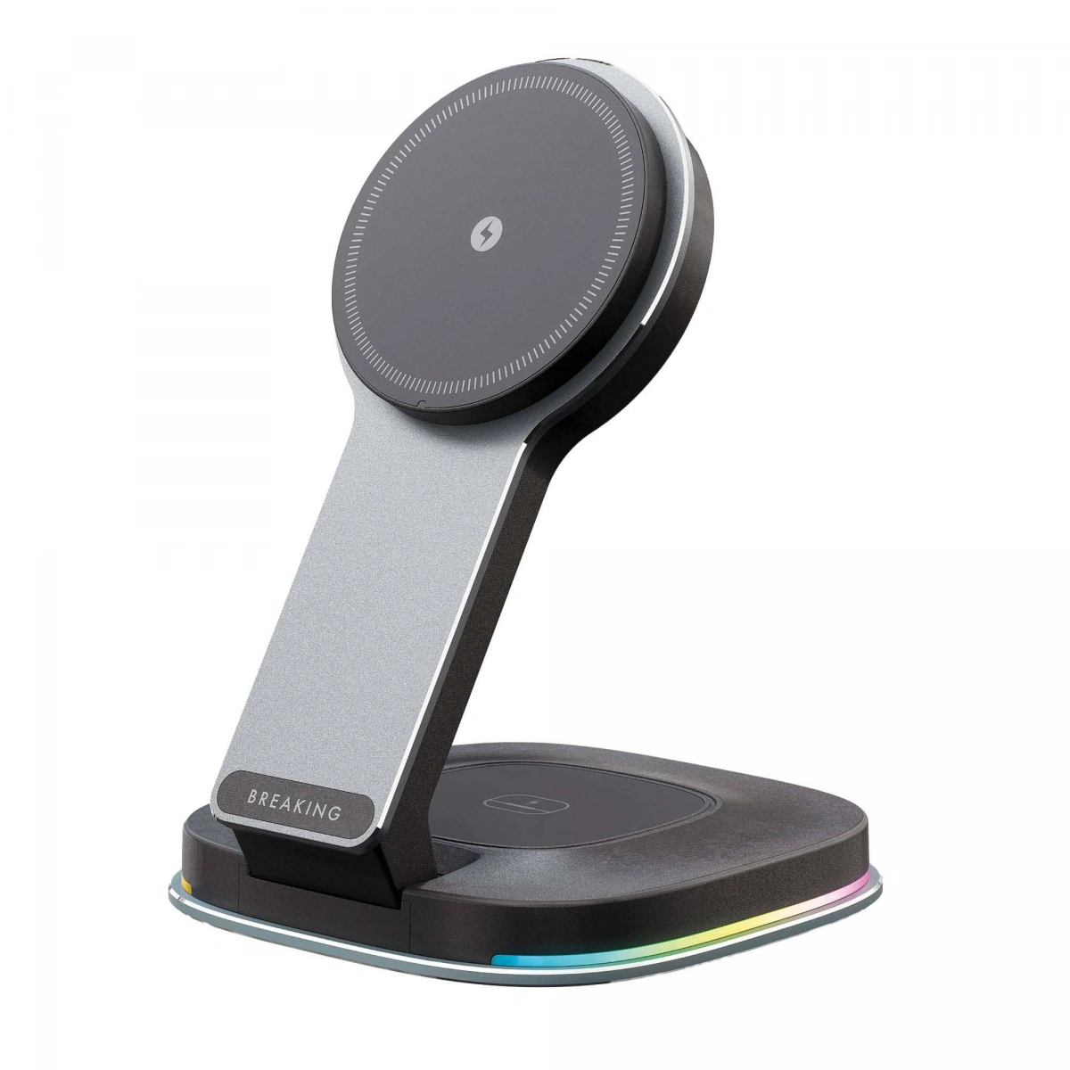 Беспроводная зарядная станция Breaking DS10 Trio 3in1 Qi2 20W, Графит. Фото 3