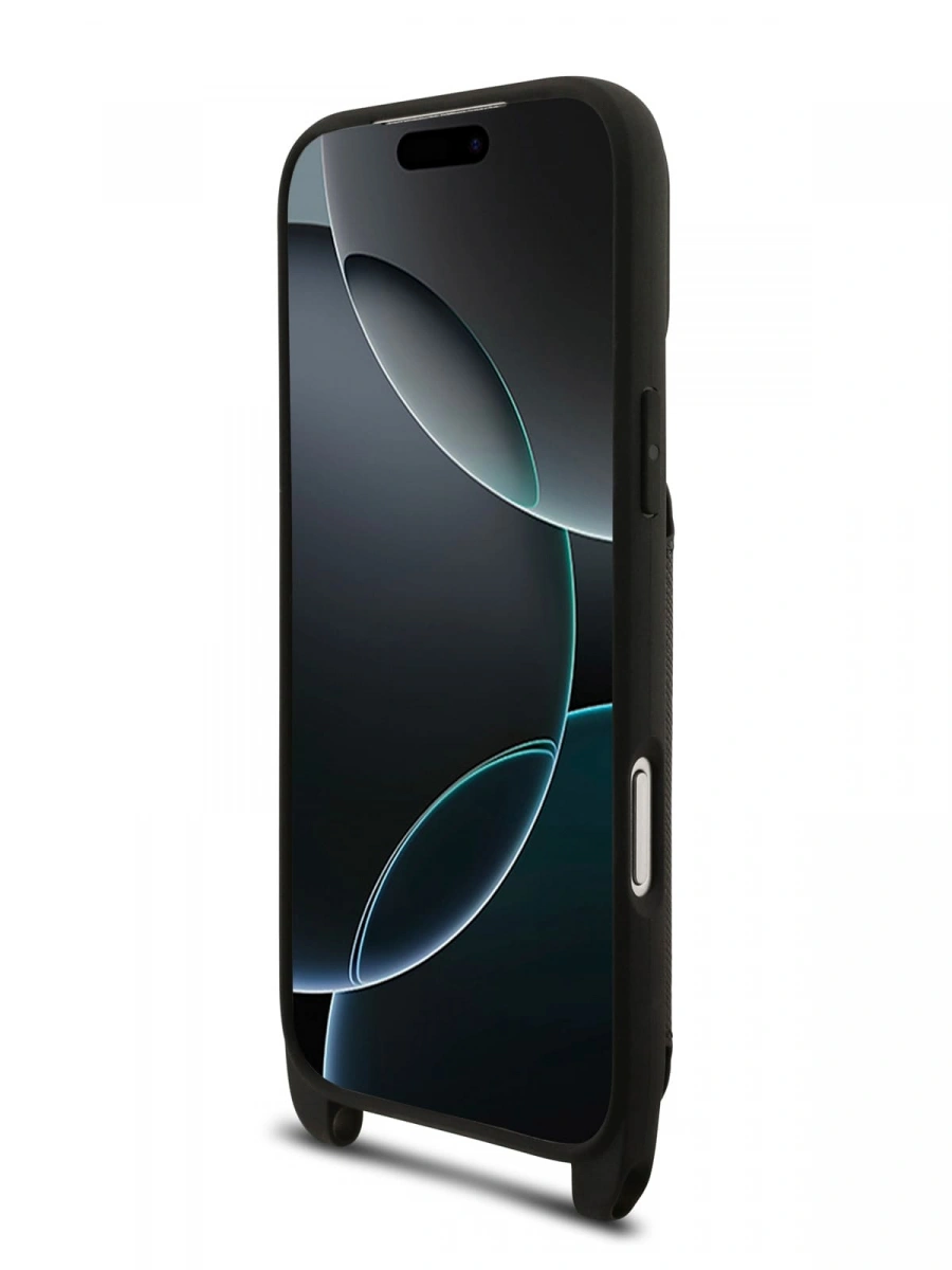 Накладка Lagerfeld для iPhone 17 Pro Max Crossbody cardslot PU Saffiano NFT Karl&Choupette Hard, Чёрная (KLHCP17XCSAKCPMK). Фото 6