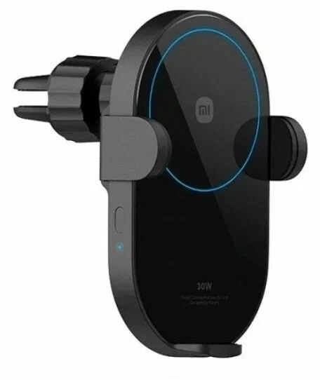 Держатель с беспроводным ЗУ XiaoMi Wireless Car Charger 30W, Чёрный (W03ZM). Фото 1