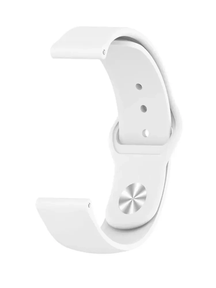 Ремешок силиконовый для часов 22мм, Белый. Фото 1