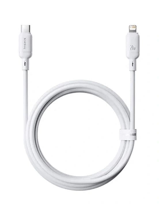 Кабель Baseus Silky Series Type-C to IP 20W 1м, Белый (P10377700213-00). Фото 1