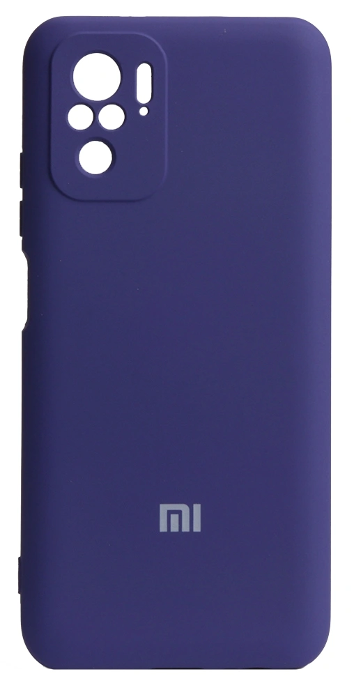 Накладка Silicone Case Logo для Redmi Note 10/10S, Тёмно-синяя. Фото 1