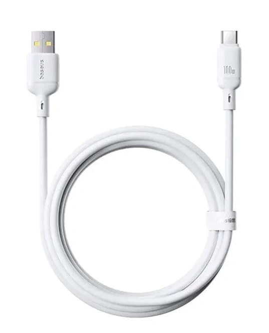 Кабель Baseus Silky Series USB to Type-C 100W 1m, Белый P10377704213-00. Фото 1