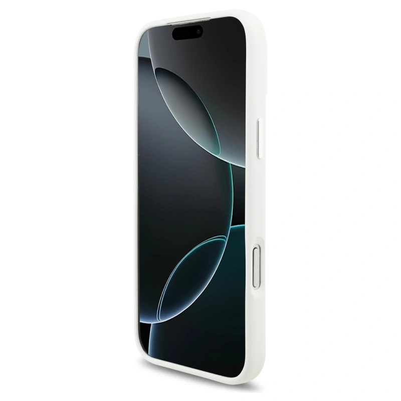 Накладка Lagerfeld для iPhone 17 Pro Max Liquid Silicone Initials Metal Logo & Camera Hard, White KLHCP17XSMCKLMCLH). Фото 5