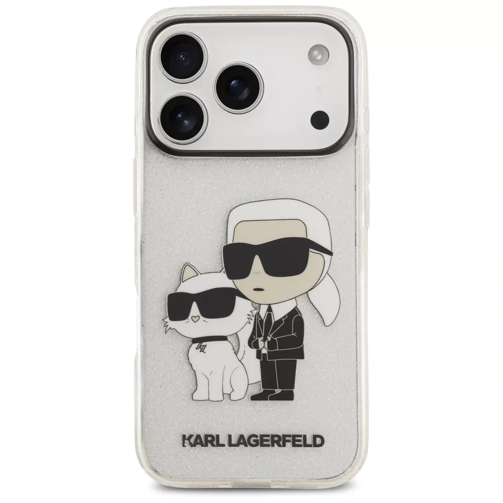 Накладка Lagerfeld для iPhone 18 Pro Max/17 Pro Max IML Karl&Choupette Hard, Glitter Transparent (KLHCP18XHNKCTGT). Фото 3