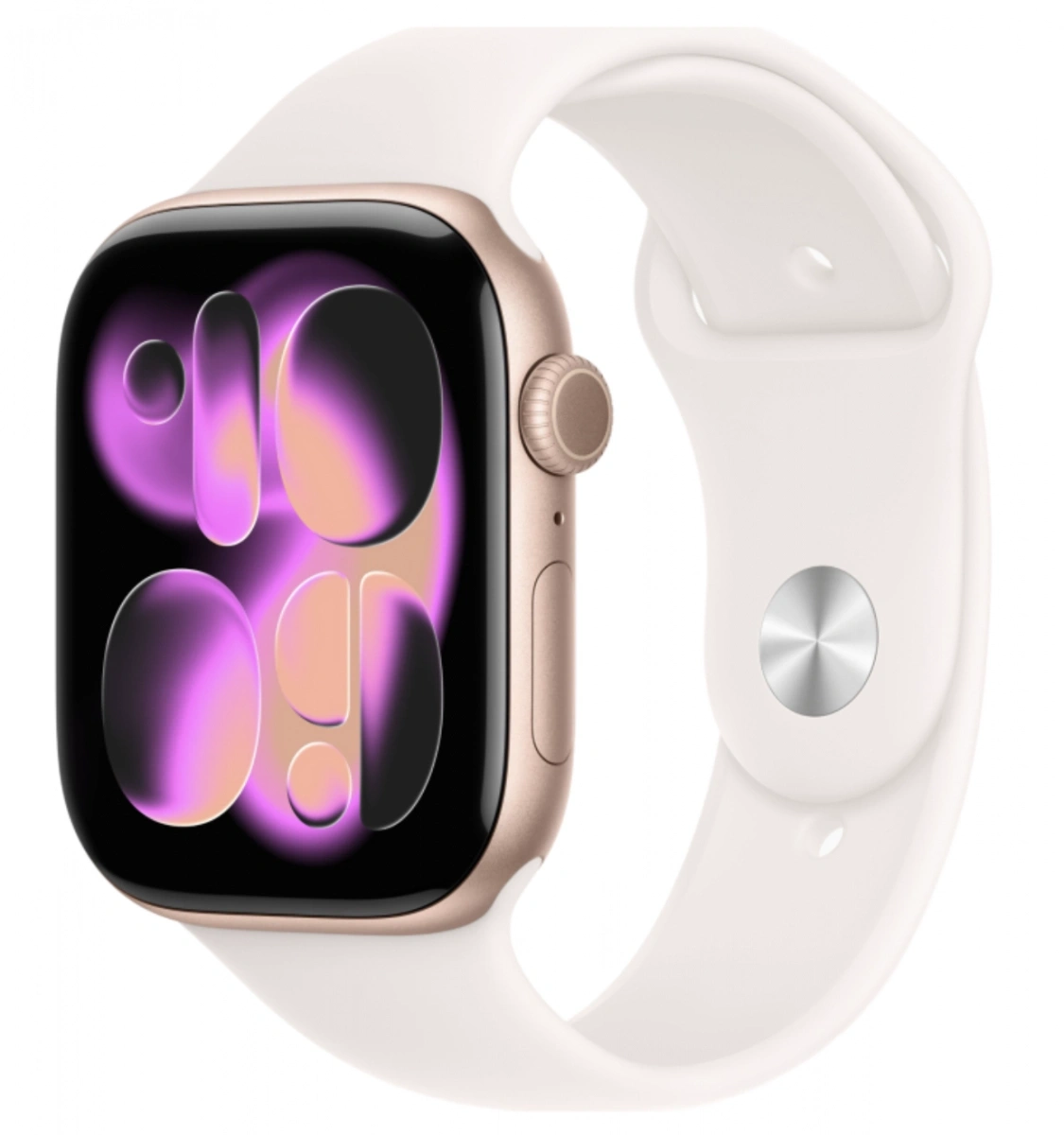 Apple Watch Series 11, 46 мм, алюминий цвета «Rose Gold», спортивный ремешок "Light Blush", S/M (MEV64). Фото 1