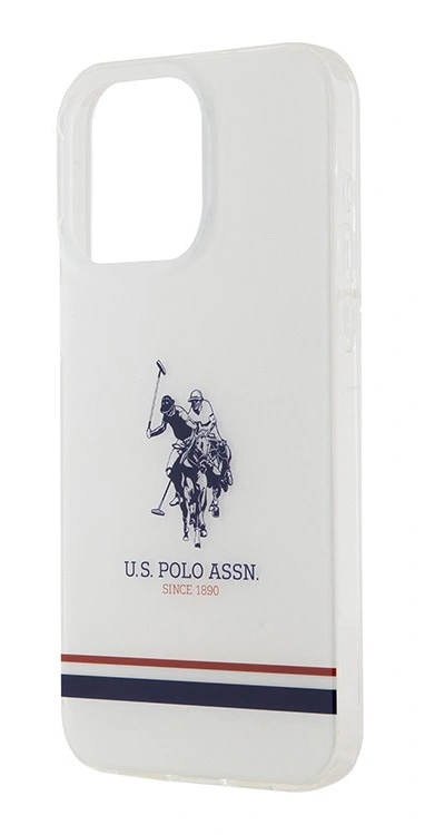 Накладка U.S. Polo Assn. для iPhone 15 Pro PC/TPU Double Horse logo Tricolor stripes Hard, Transparent (USHCP15LHBCST). Фото 3