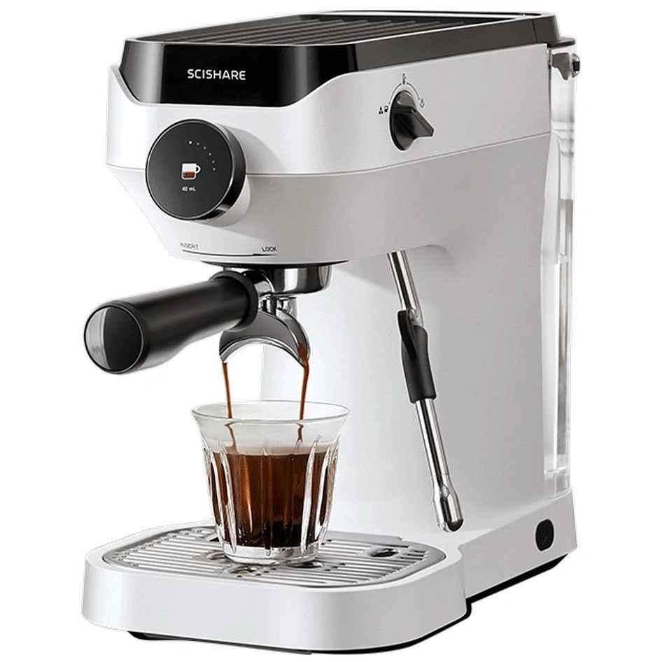 Кофемашина Scishare Semi-automatic Espresso Machine (S1181), White. Фото 1