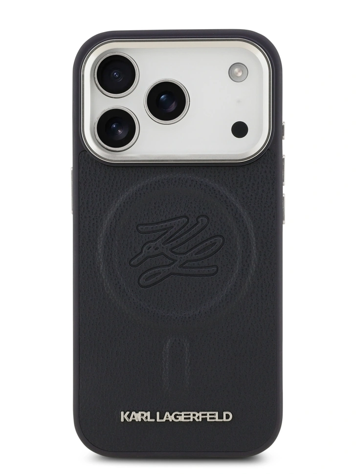 Накладка Lagerfeld для iPhone 18 Pro Max/17 Pro Max PU Debossed Initials Metal cam Hard (MagSafe), Navy (KLHMP18XPGFKLRDV). Фото 3