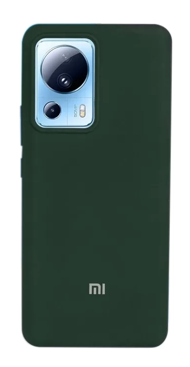 Накладка Silicone Case Logo для Xiaomi 13 Lite, Тёмно-зелёная