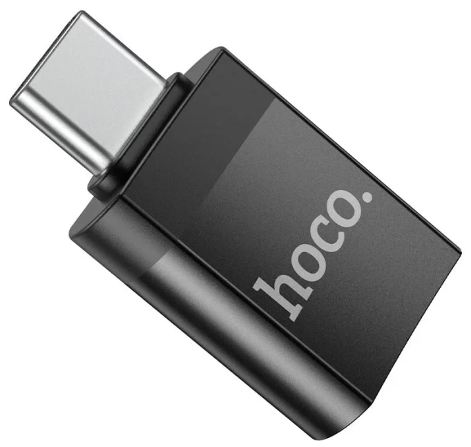 Переходник Hoco UA17 Type-C male to USB female USB3.0, Чёрный