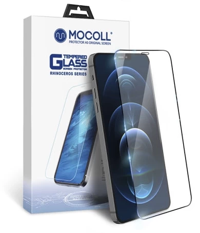 Защитное стекло Mocoll 2.5D для iPhone 12 Pro / iPhone 12 полноразмерное, с черной рамкой