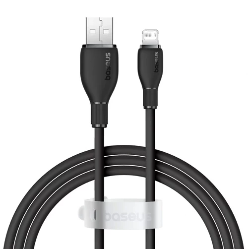 Кабель Baseus Pudding Series Fast Charging Cable USB to iP 2.4A 2m, Чёрный (P10355700111-01)