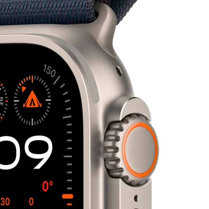 Apple Watch Ultra 2 GPS+Cellular 49mm (MREK3), Titanium ремешок "Blue Alpine Loop", размер S 130 - 145 mm