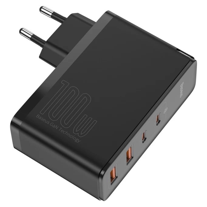 Сетевое зарядное устройство Baseus GaN2 Pro 2*USB+2*TYPE-C, 100W, Чёрное (CCGAN2P-L01)