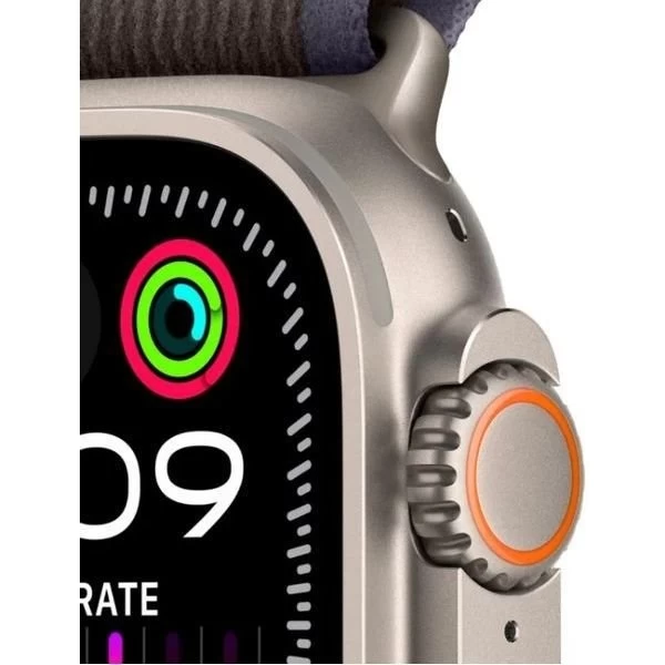 Apple Watch Ultra 2 GPS+Cellular 49mm, ремешок "Blue/Black Trail Loop" размер S/M 145-160 mm (MRFQ3)