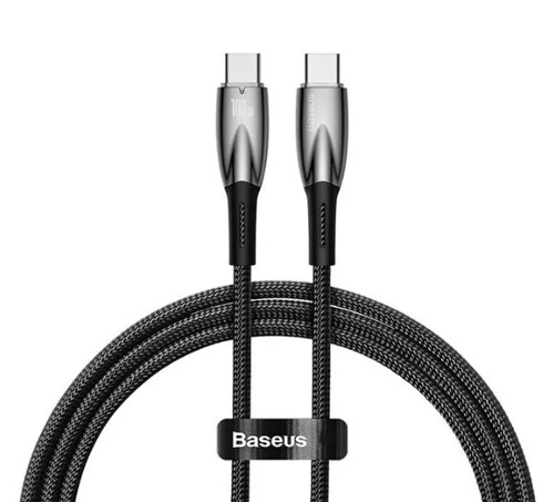 Кабель Baseus Glimmer Series Fast Charging Data Cable Type-C to Type-C 100W 1м, Чёрный (CADH000701)
