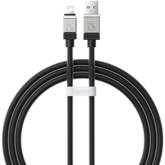 Кабель Baseus CoolPlay Series Fast Charging Cable USB - Lightning 2.4A 1m, Чёрный (CAKW000401)