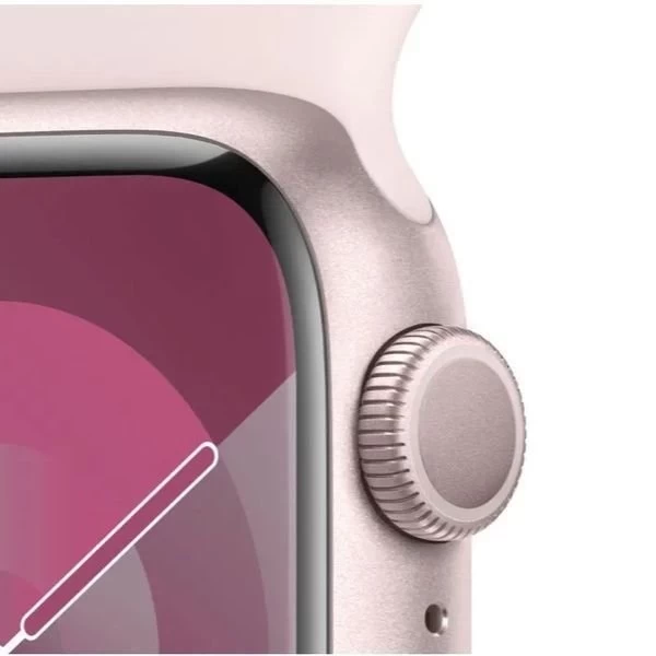 Apple Watch Series 9, 41 мм, розовый алюминий, спортивный ремешок нежно-розового цвета, размер M/L (MR943)
