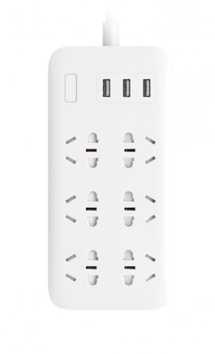 Сетевой удлинитель Xiaomi Mi Power Strip на 6 розеток и 3 USB, белый