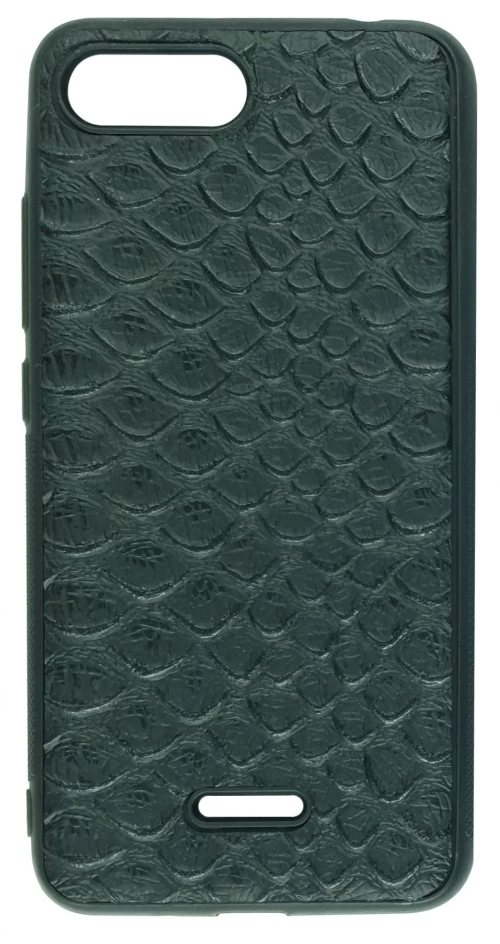 Чехол для Redmi 6A под крокодиловую кожу силикон, чёрный