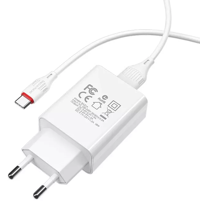 Сетевое зарядное устройство Borofone BA21A Long Journey + кабель USB-C