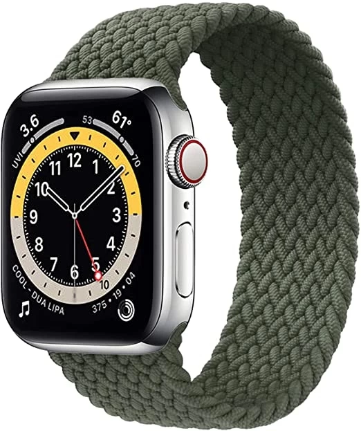 Ремешок Braided Solo Loop (M) для Apple Watch 42/44/45 мм, Зелёный